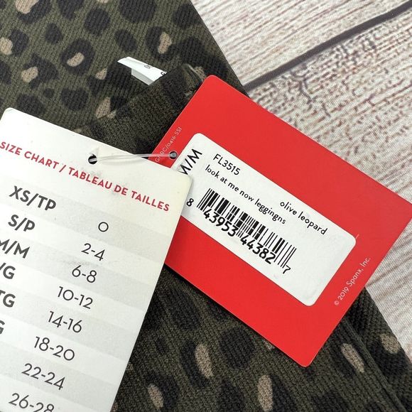 SPANX Look at Me Now Seamless Olive Green Leopard Print Leggings Size M NWT - Picture 8 of 11